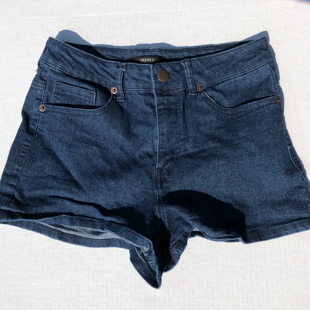 Forever21 Dark High Waisted Jean Shorts Size 27